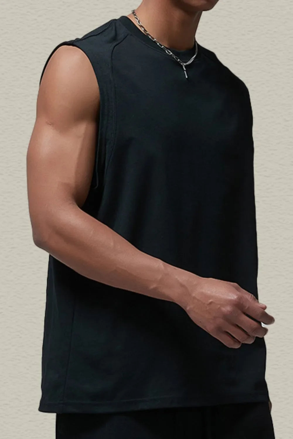 Men's Solid Color Round Neck Tank