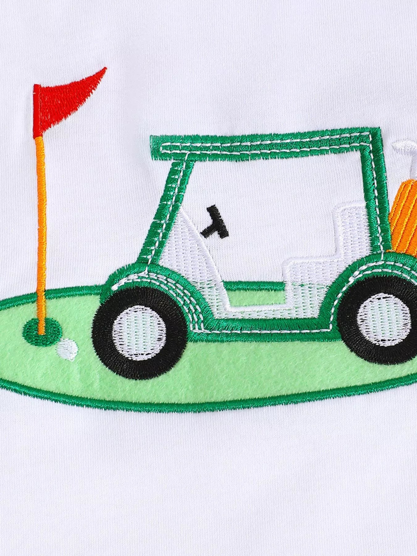 Children's Golf Cart Print T-Shirt and Gingham Shorts Set