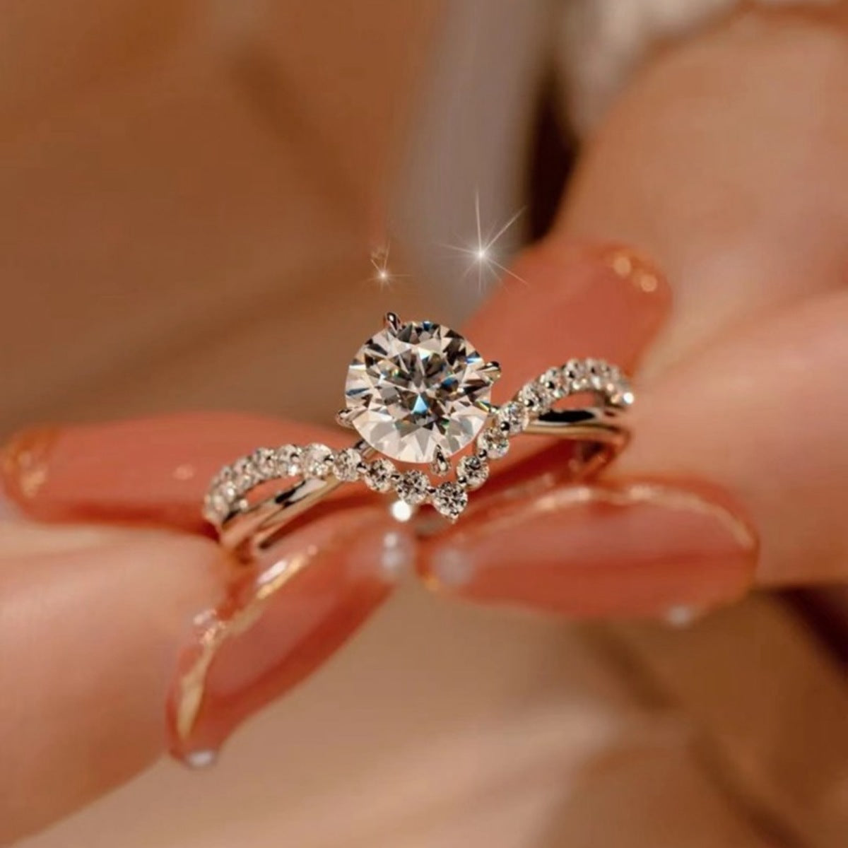 1 Carat Moissanite 925 Sterling Silver Ring