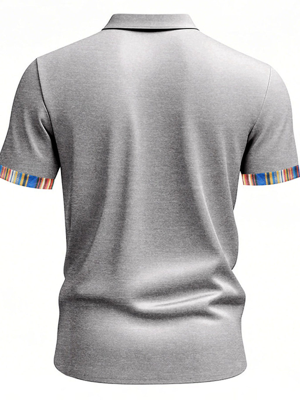 Men's Full Size Short Sleeve Shirt with Colorful Trim Plus Size