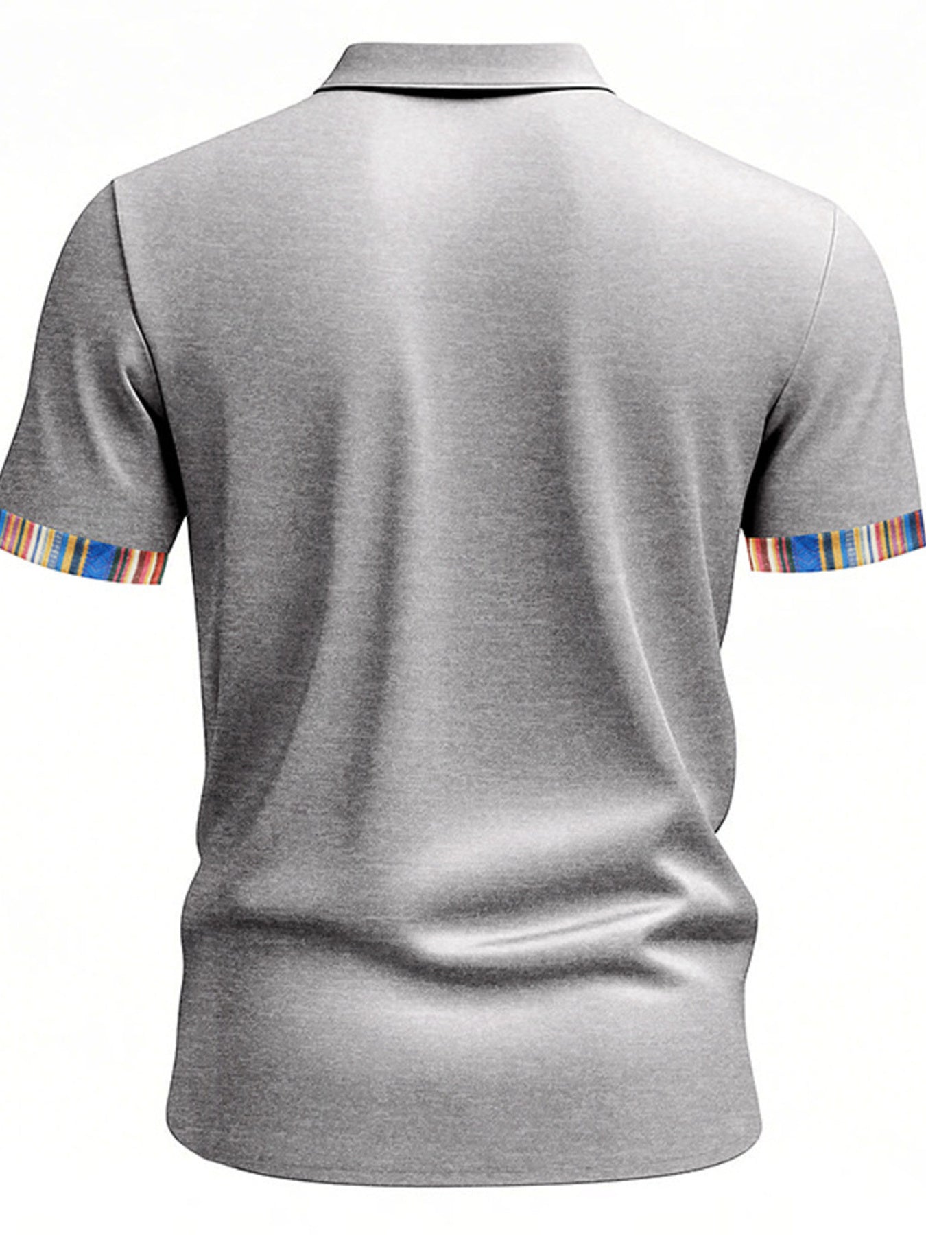Men's Full Size Short Sleeve Shirt with Colorful Trim Plus Size