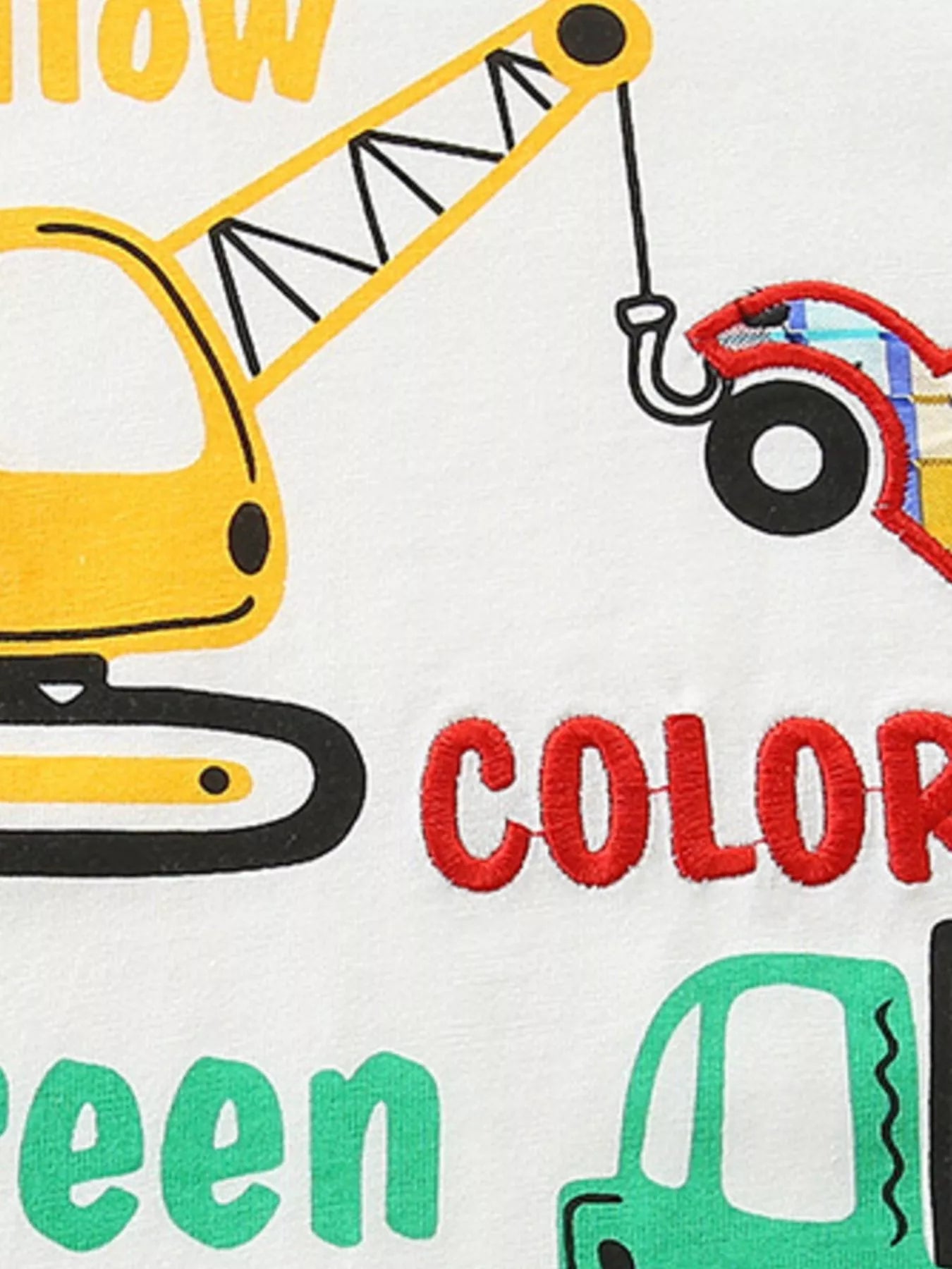 Children's Construction Vehicle Print Tee and Shorts Set