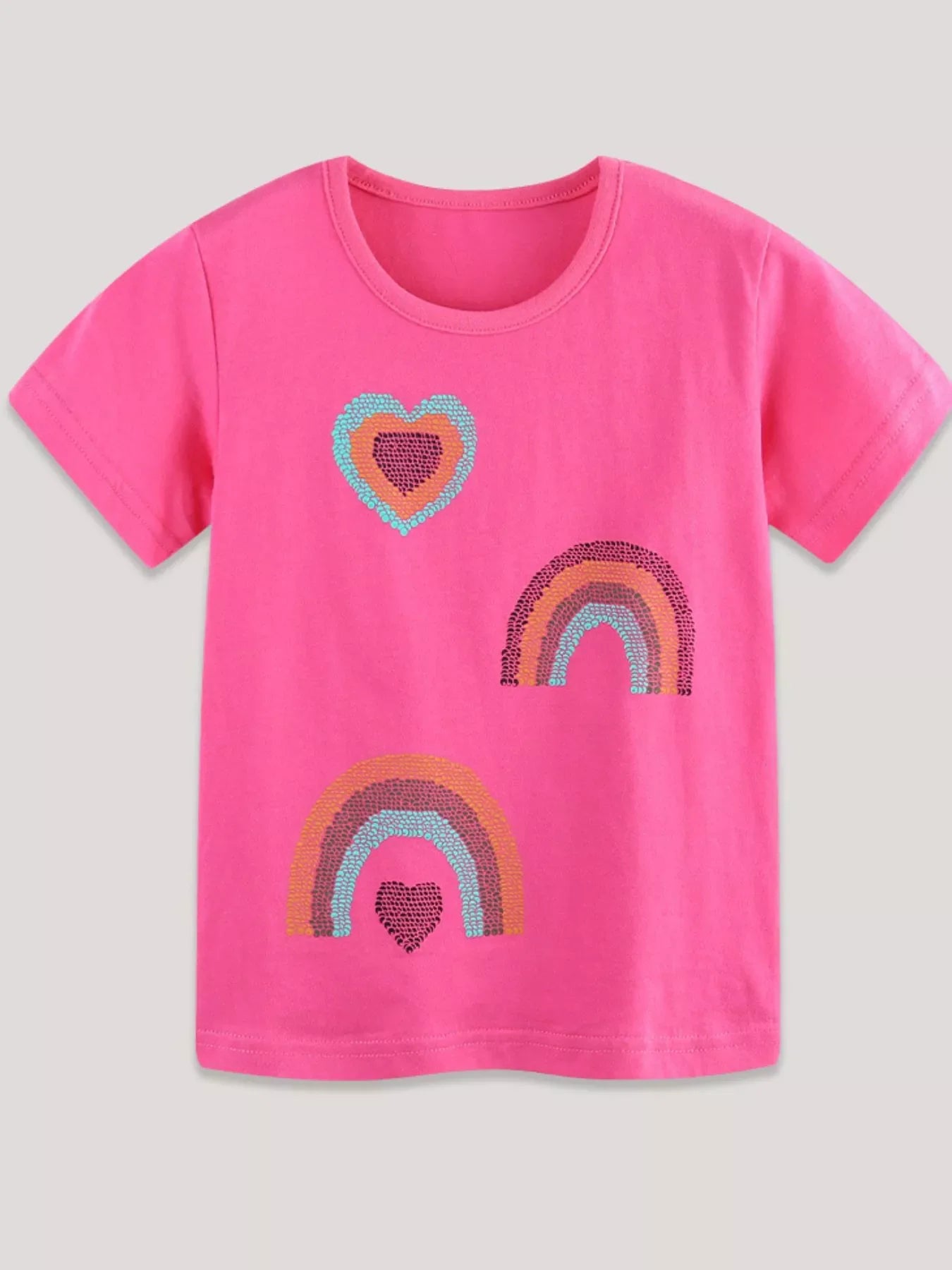 Children's Heart & Rainbow Round Neck Tee