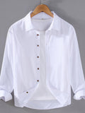 Men's Plus Size Button-Up Shirt with Rolled Sleeves