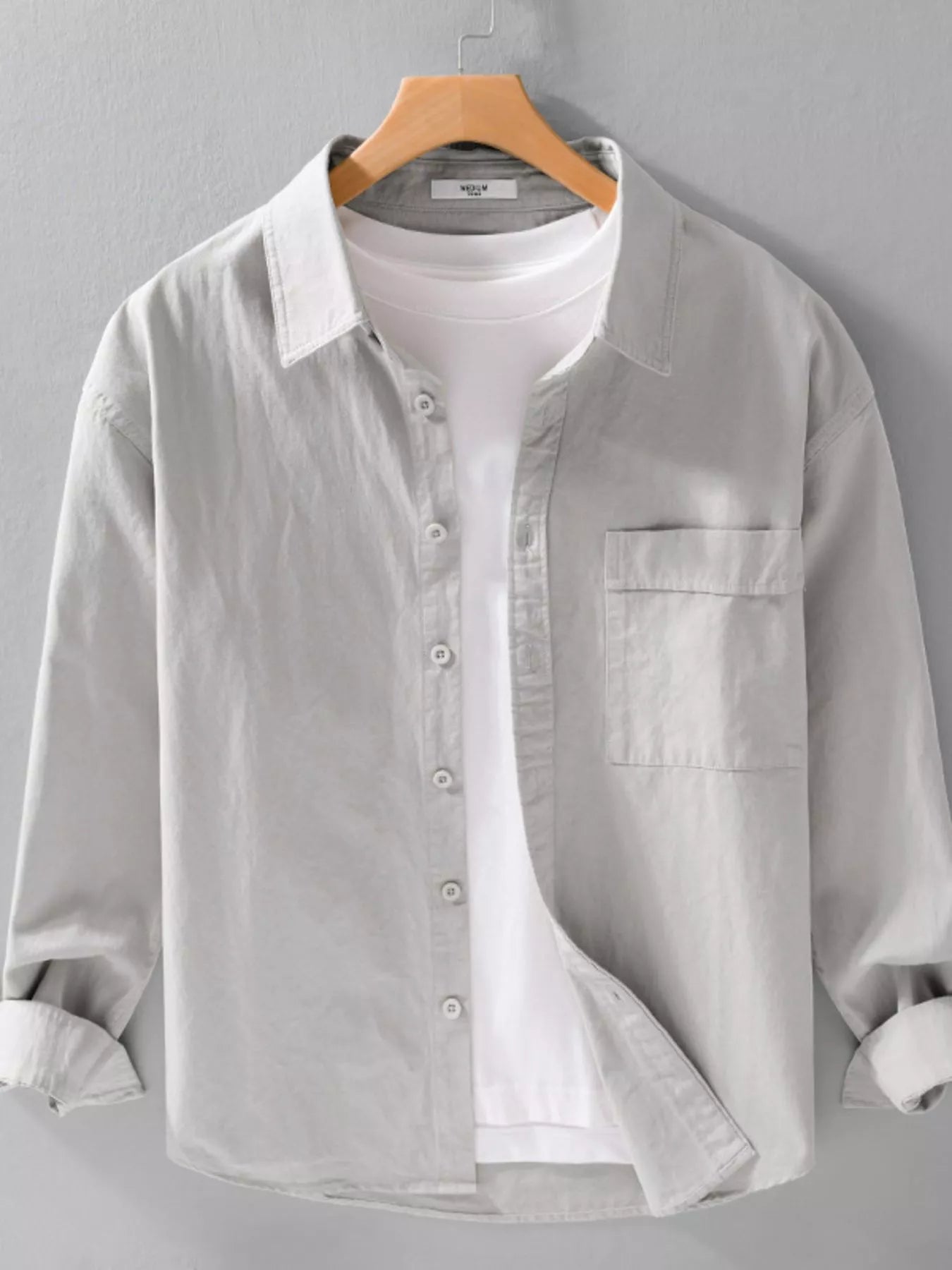 Men's Plus Size Button Up Long Sleeve Shirt