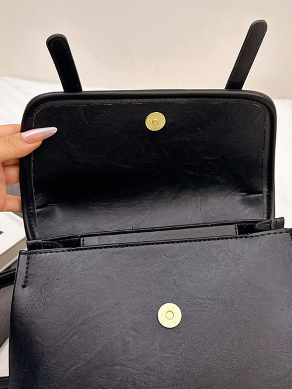 Leather Flap Backpack Bag