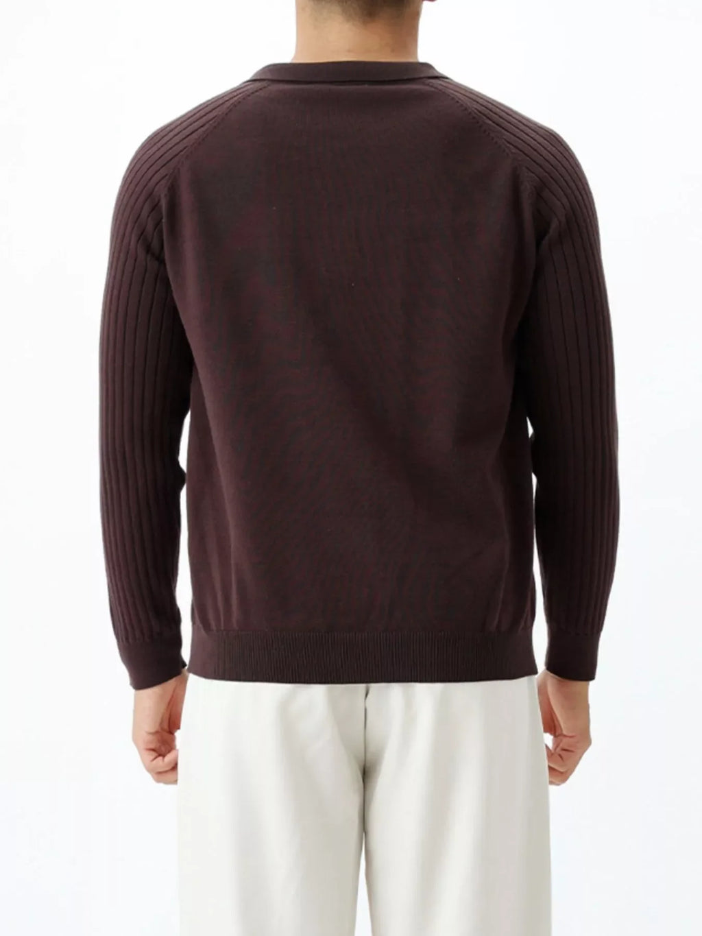 Men's Plus Size Classic Fit Ribbed Sleeve Knit Top