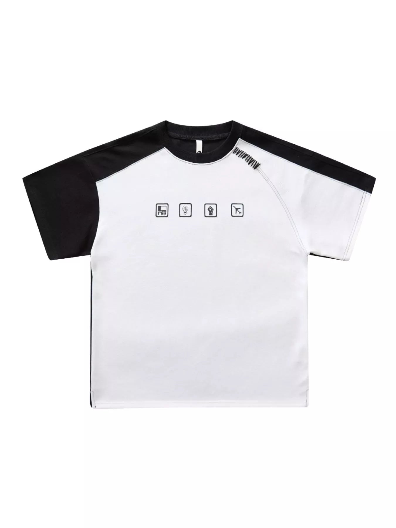 Men's Full Size Contrast Sleeve Casual T-Shirt Plus Size