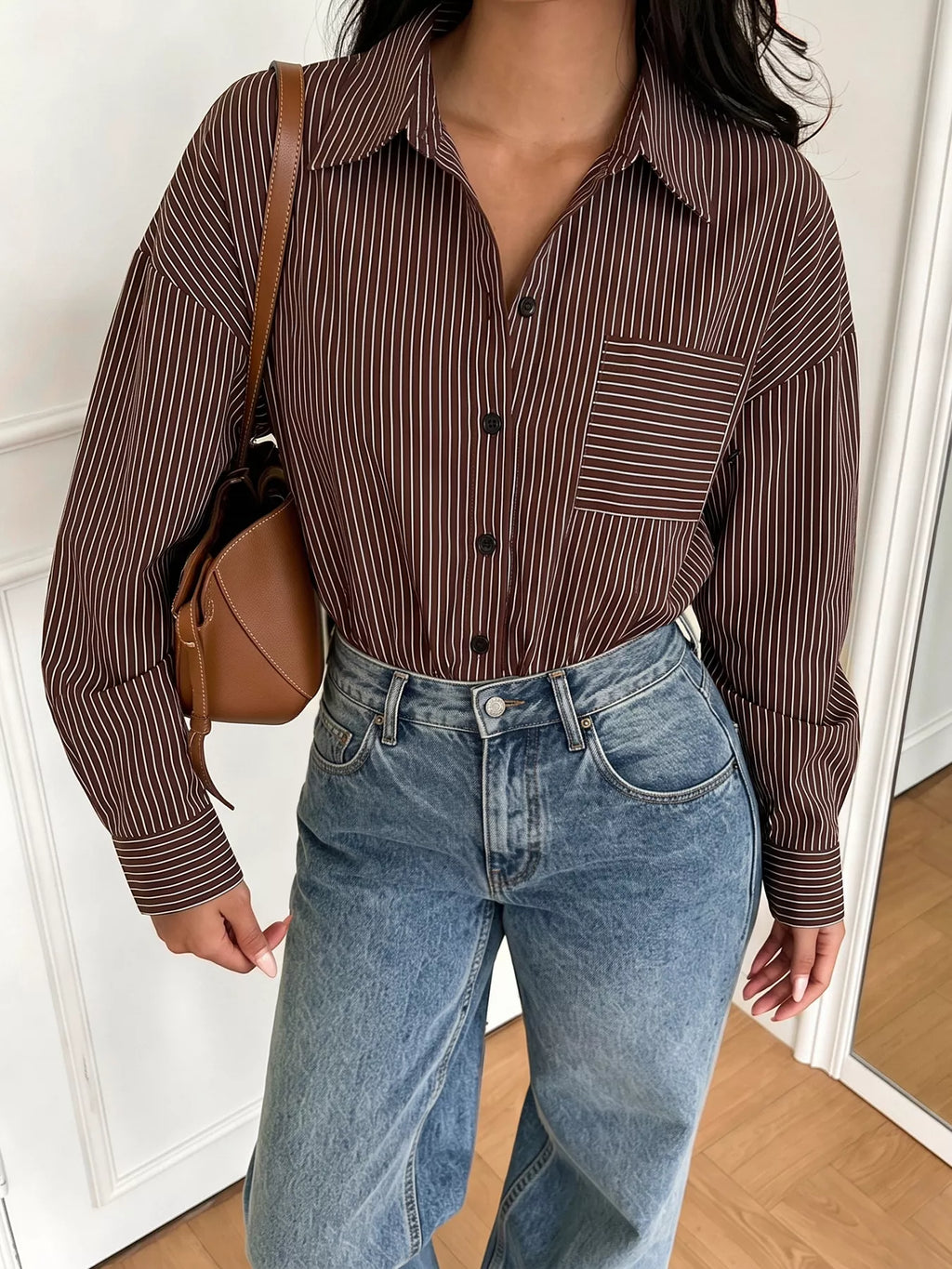Striped Button-Up Bodysuit