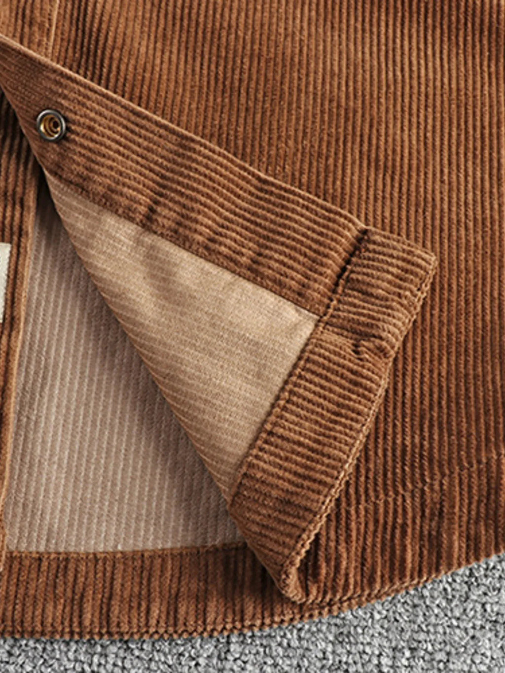 Men's Plus Size Corduroy Button Up Long Sleeve Jacket
