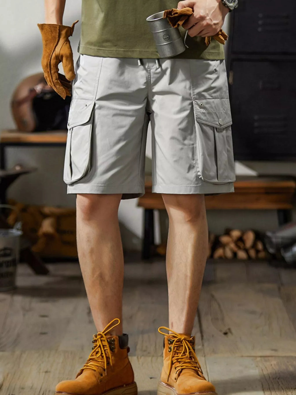 Men's Plus Size Loose Fit Cargo Shorts