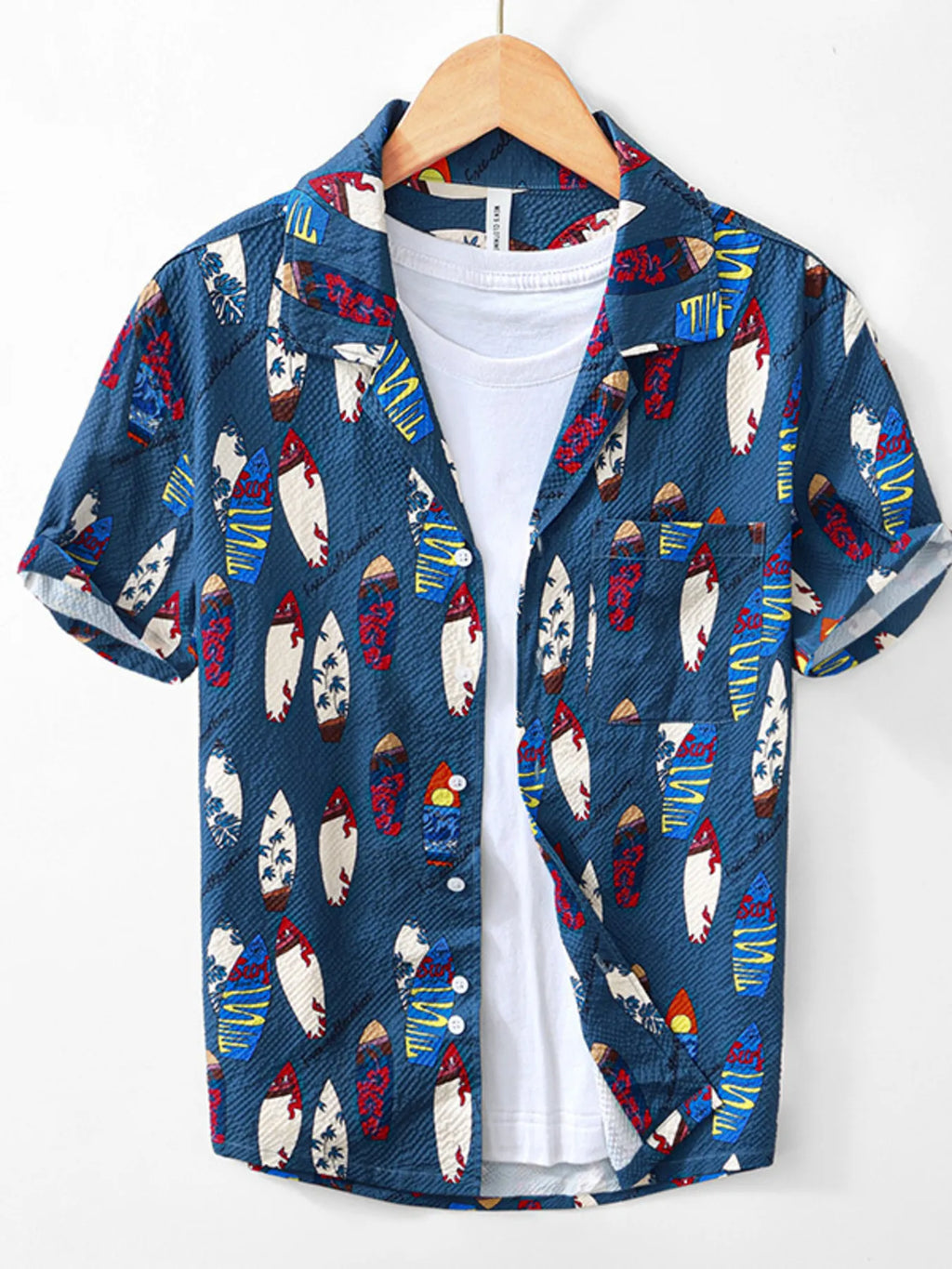 Men's Printed Button Up Short Sleeve Shirt