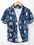Men's Printed Button Up Short Sleeve Shirt
