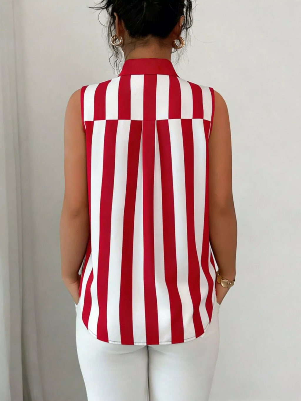 Button Up Sleeveless Shirt