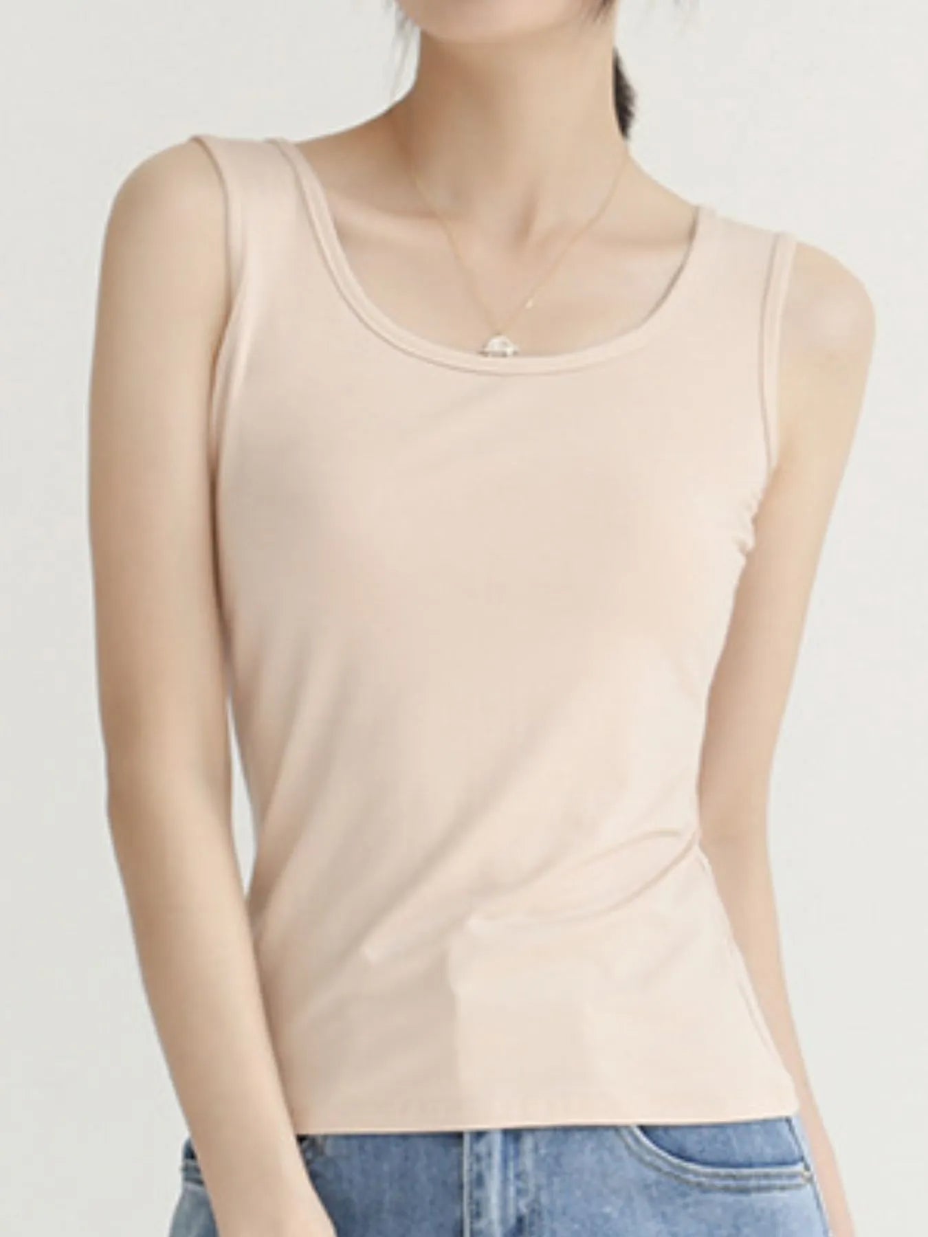 Scoop Neck Wide Strap Tank