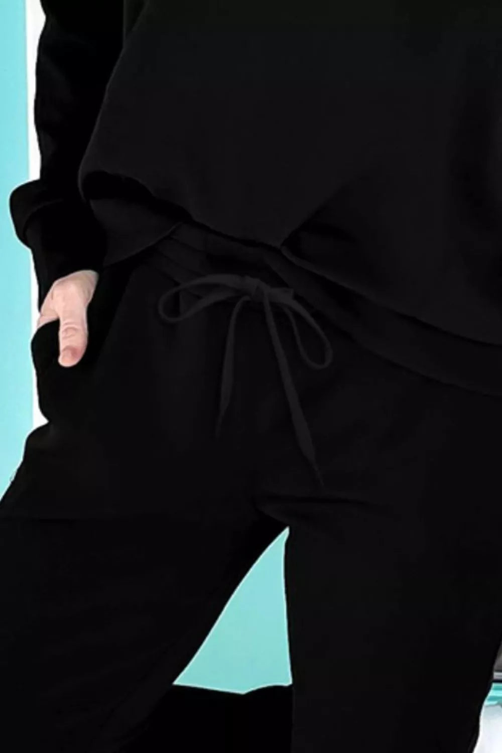 Relaxed Fit Zip Collar Top and Pants Set
