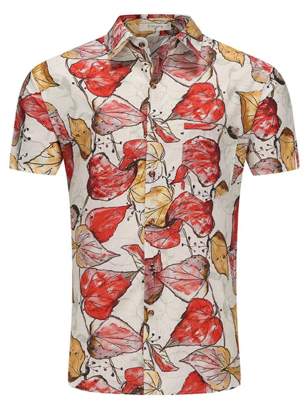 Men's Plus Size Printed Button Up Long Sleeve Shirt