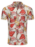 Men's Plus Size Printed Button Up Long Sleeve Shirt