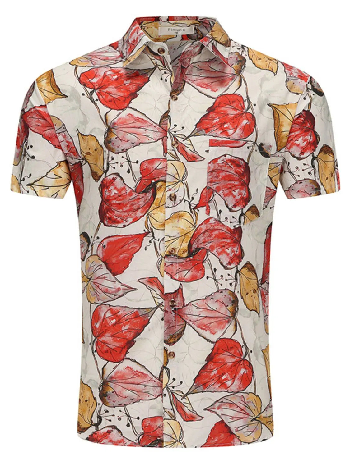 Men's Plus Size Printed Button Up Long Sleeve Shirt