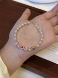 Pearl & Zircon Adjustable Bracelet