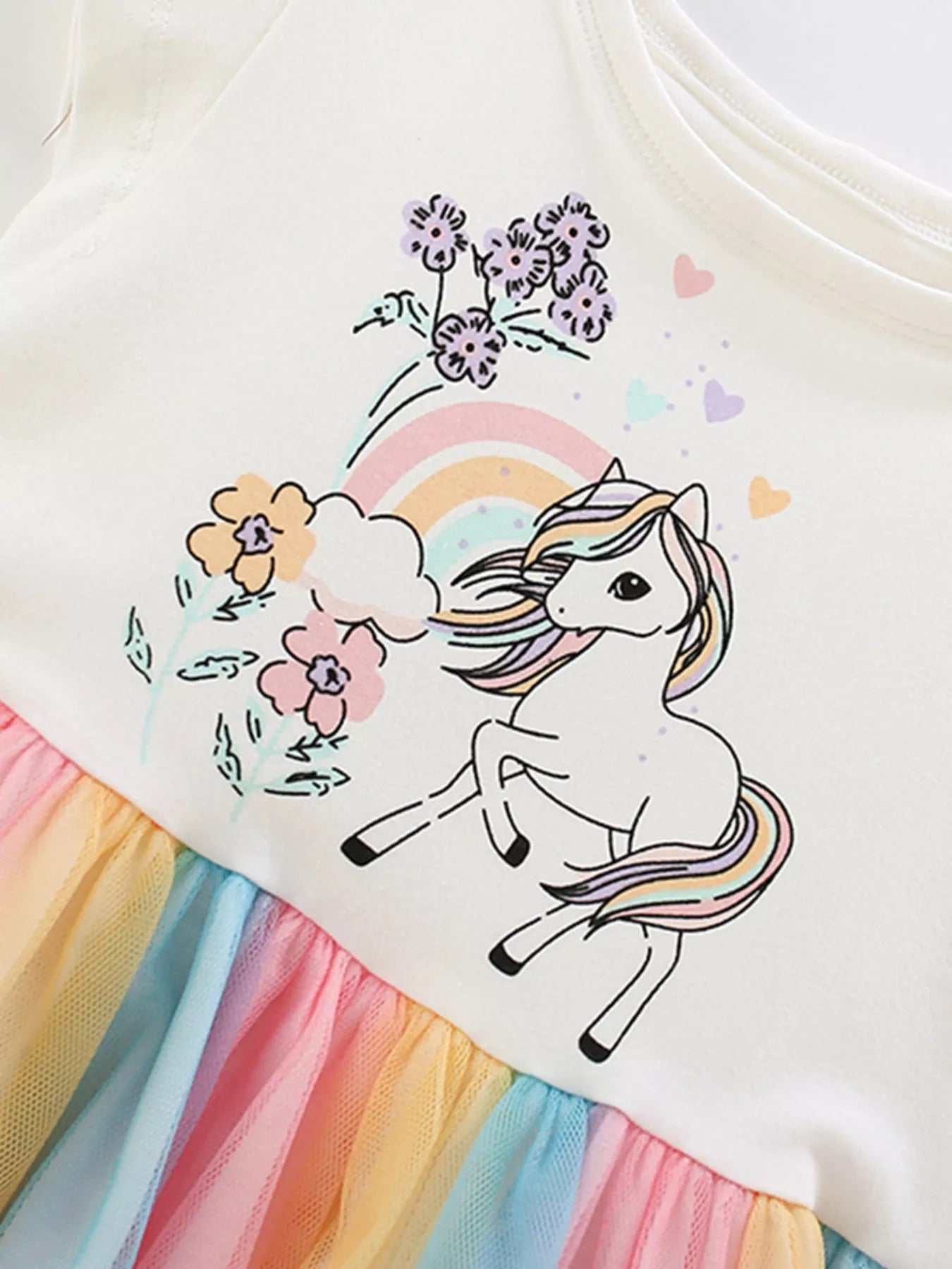 Children's Unicorn Rainbow Tulle Dress