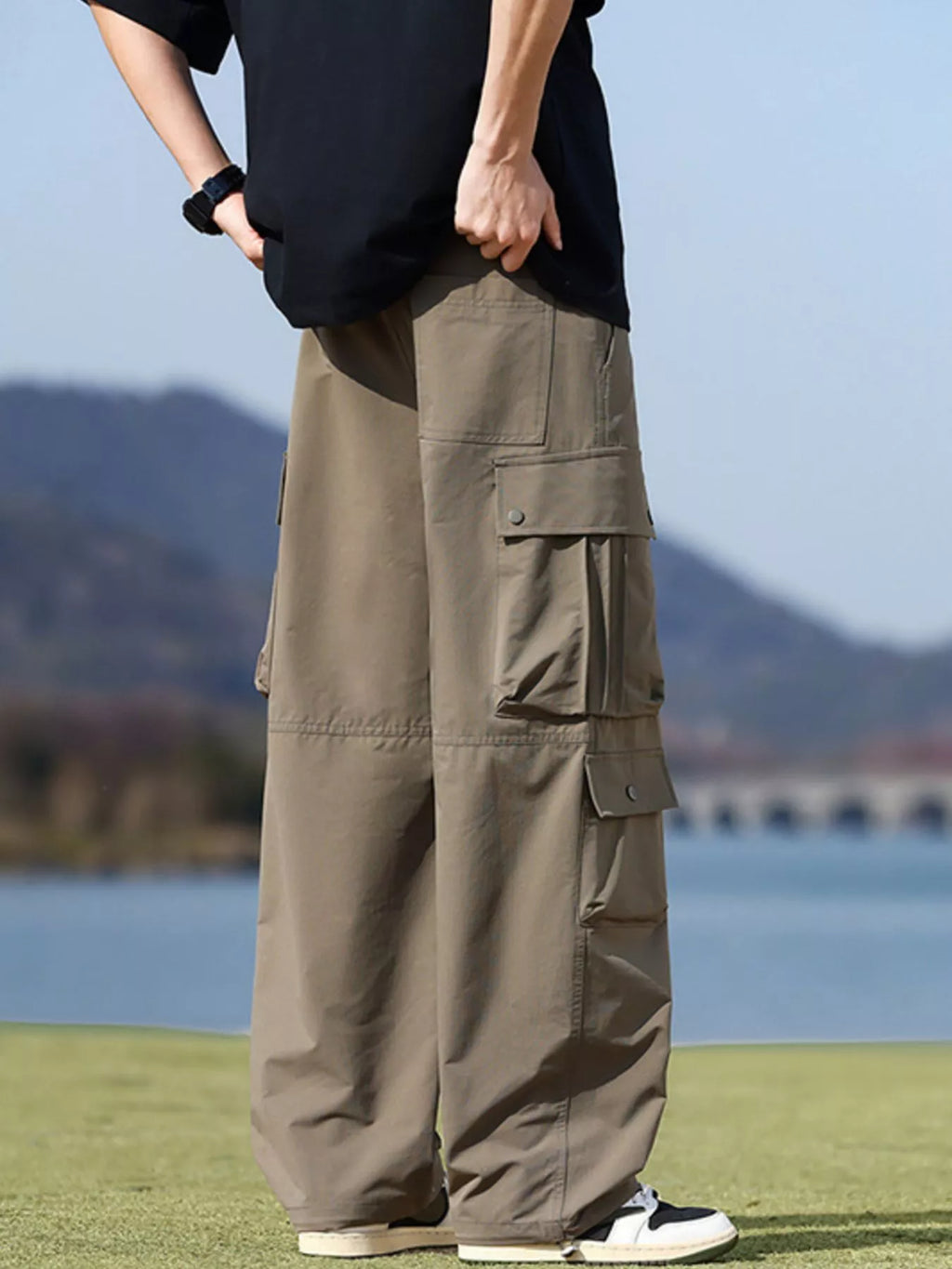 Men's Plus Size Loose Fit Multi-Pocket Cargo Pants