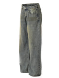 Men's Washed Wide Leg Jeans