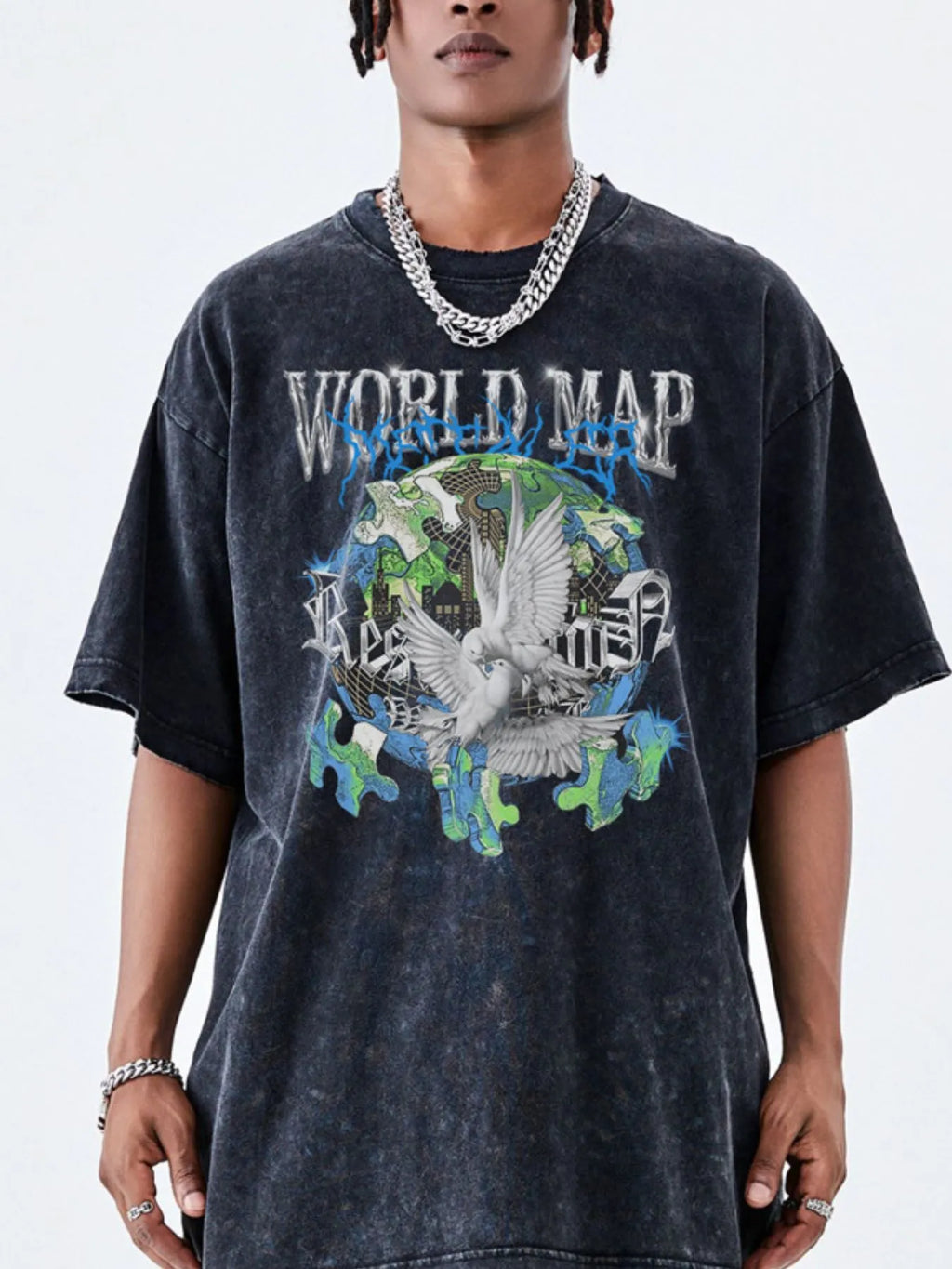 Men's Graphic Round Neck Short Sleeve T-Shirt