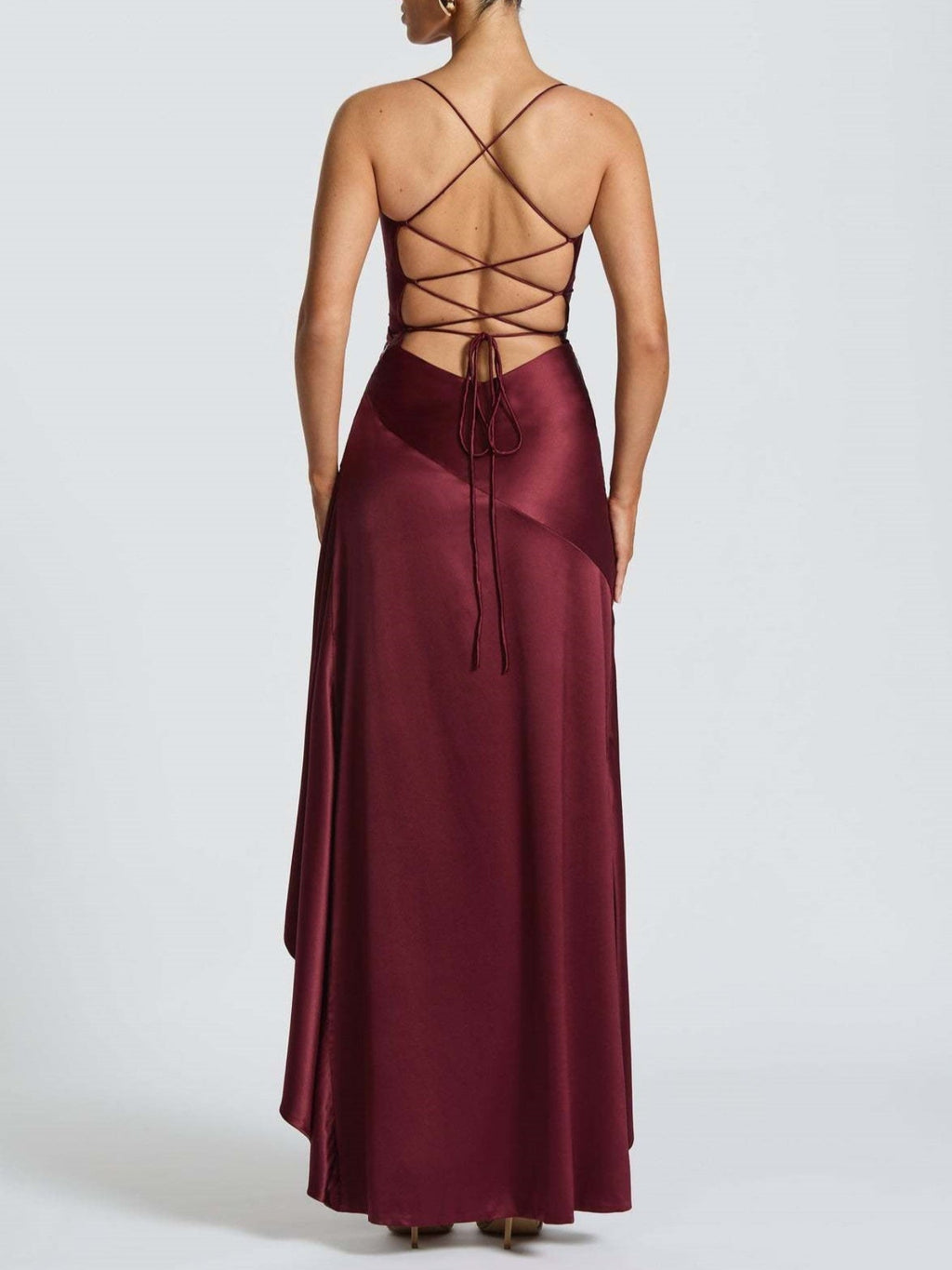 Ruffle High-Slit Maxi Dress