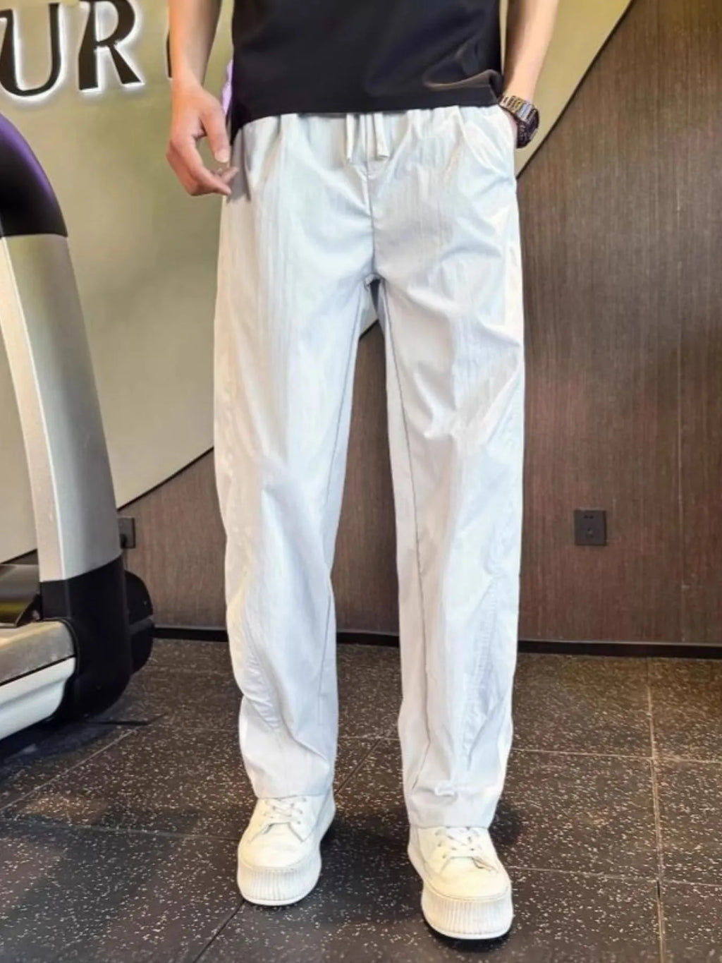 Men's Plus Size Relaxed Fit Wide Leg Casual Pants
