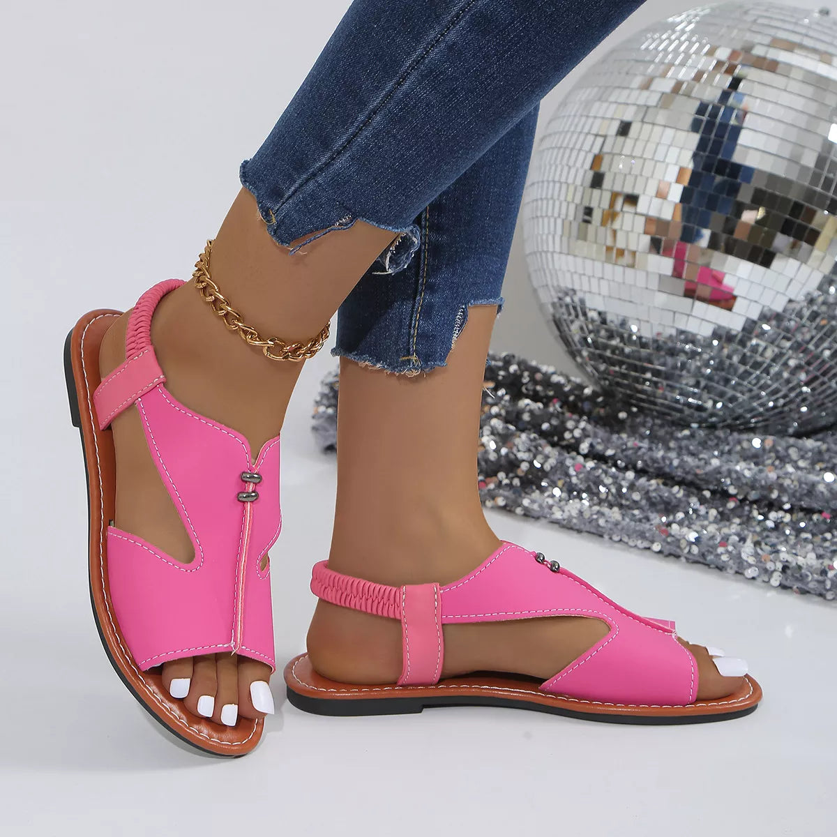 Open Toe Flats Sandals