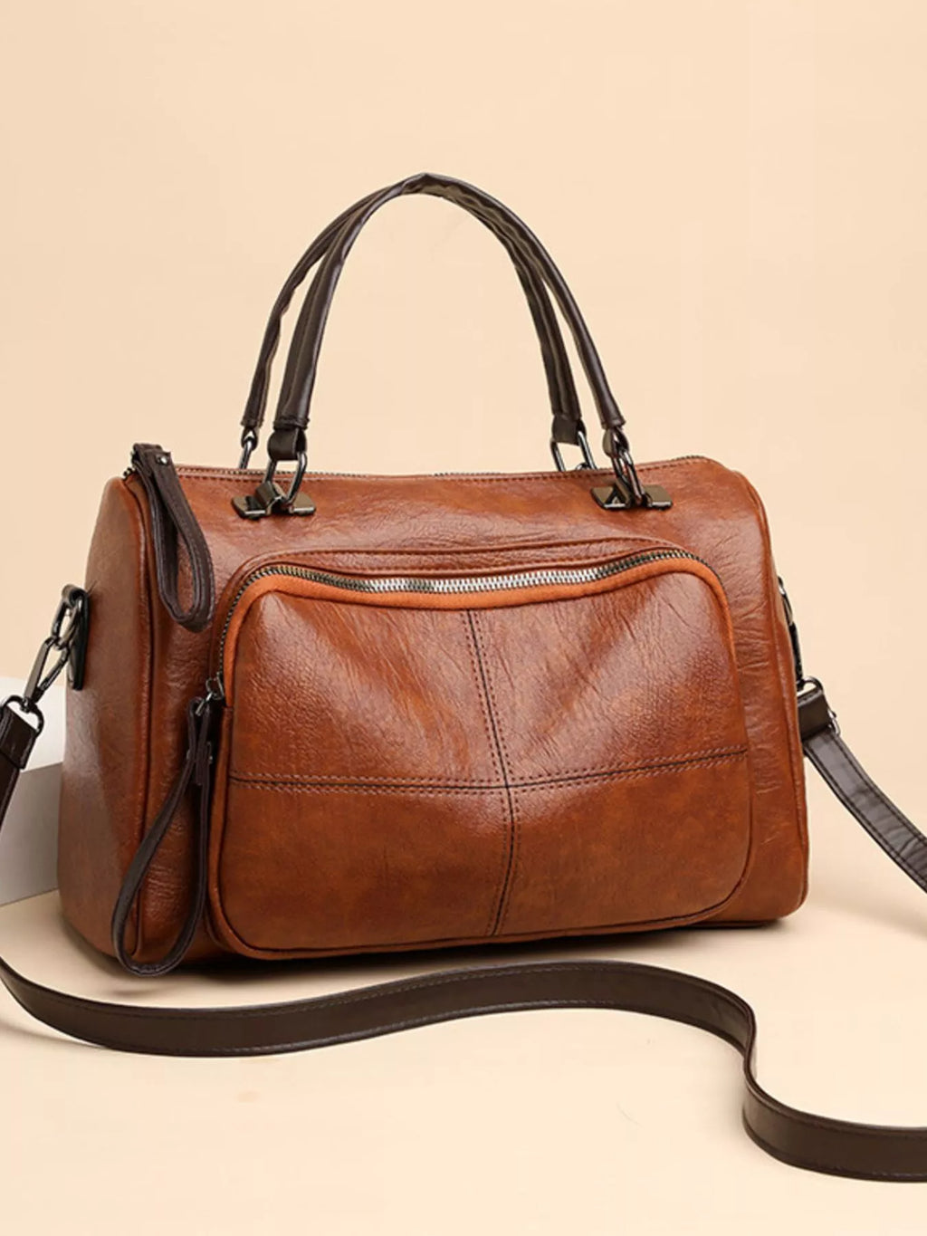Vintage Style Leather Crossbody Bag