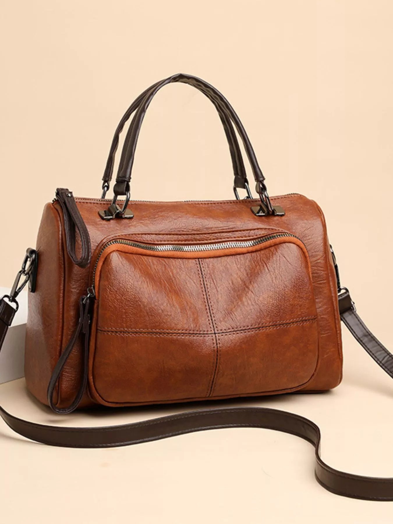 Vintage Style Leather Crossbody Bag