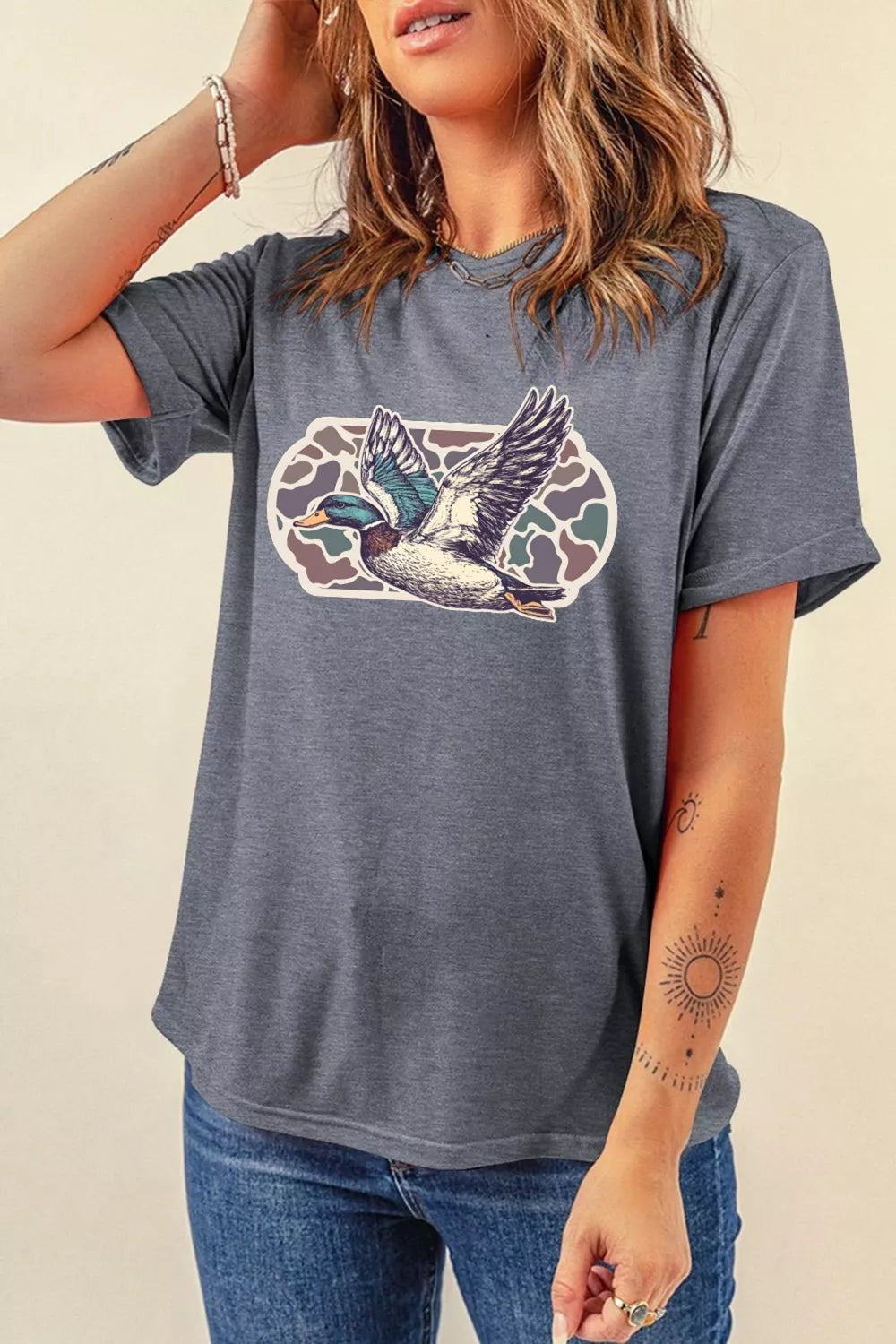 Graphic Round Neck Short Sleeve T-Shirt
