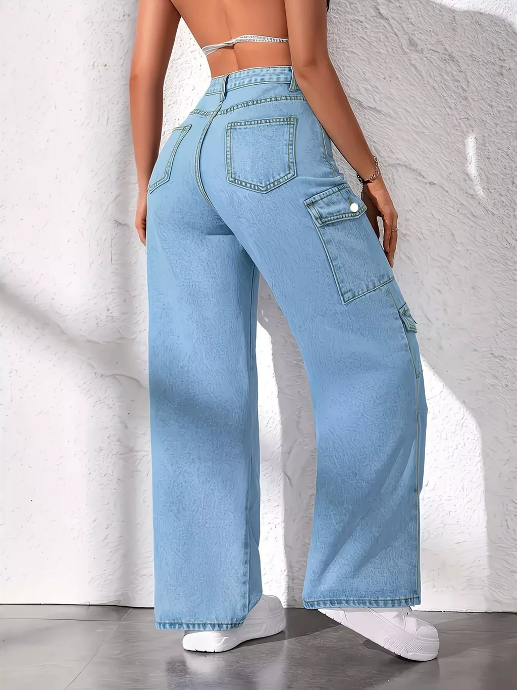 High Waist Cargo Jeans