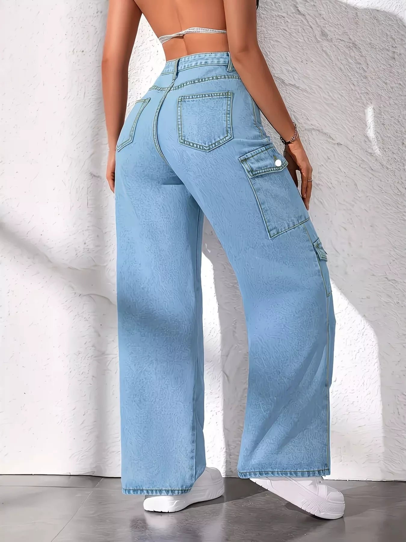 High Waist Cargo Jeans