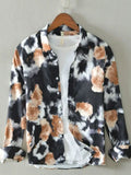 Men's Plus Size Printed Button Up Long Sleeve Shirt