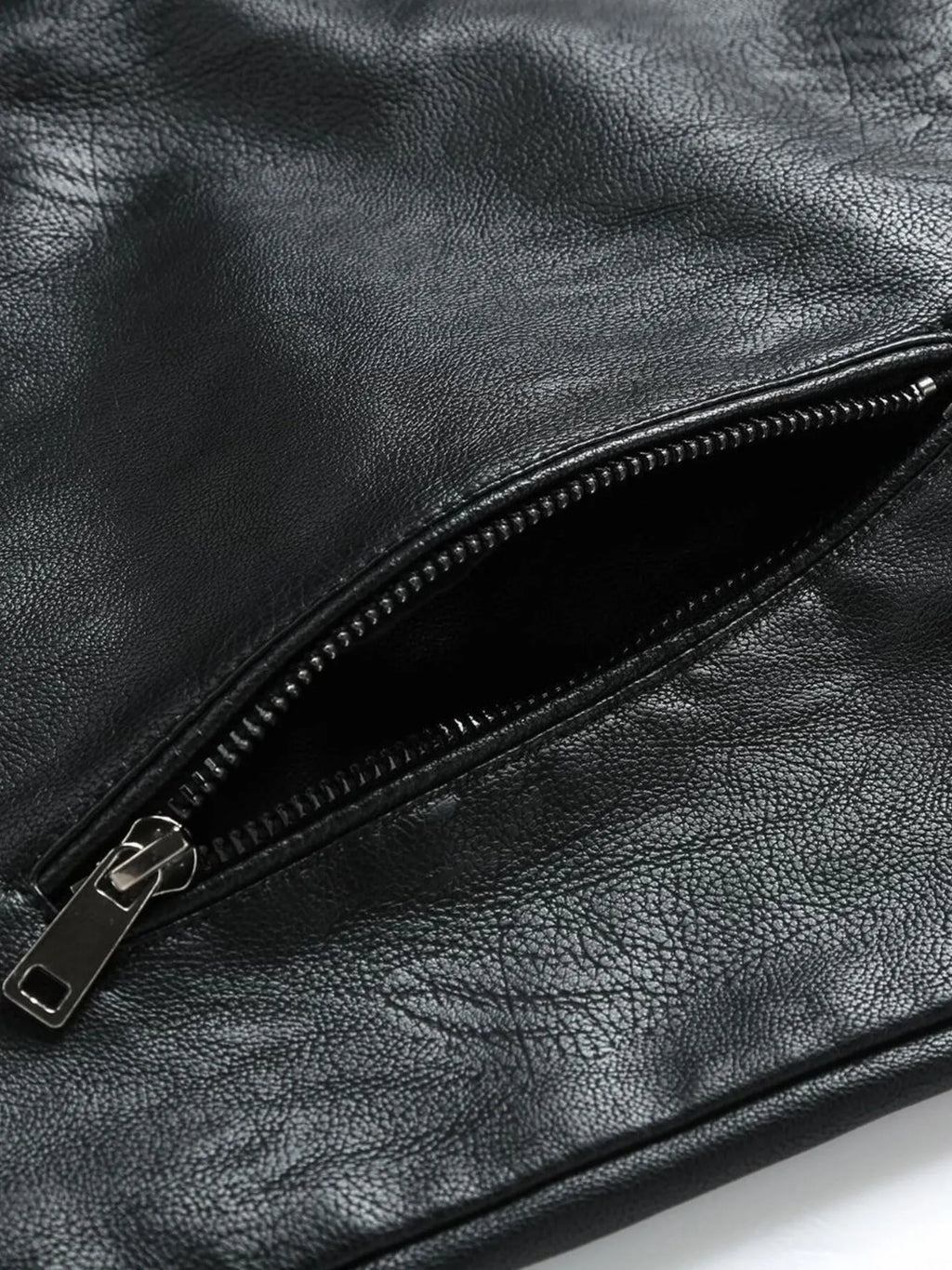 Men's Plus Size Zip Up Leather Moto Jacket