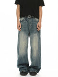Men's Washed Wide Leg Jeans