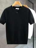 Men's Full Size Ribbed Henley Short Sleeve T-Shirt Plus Size