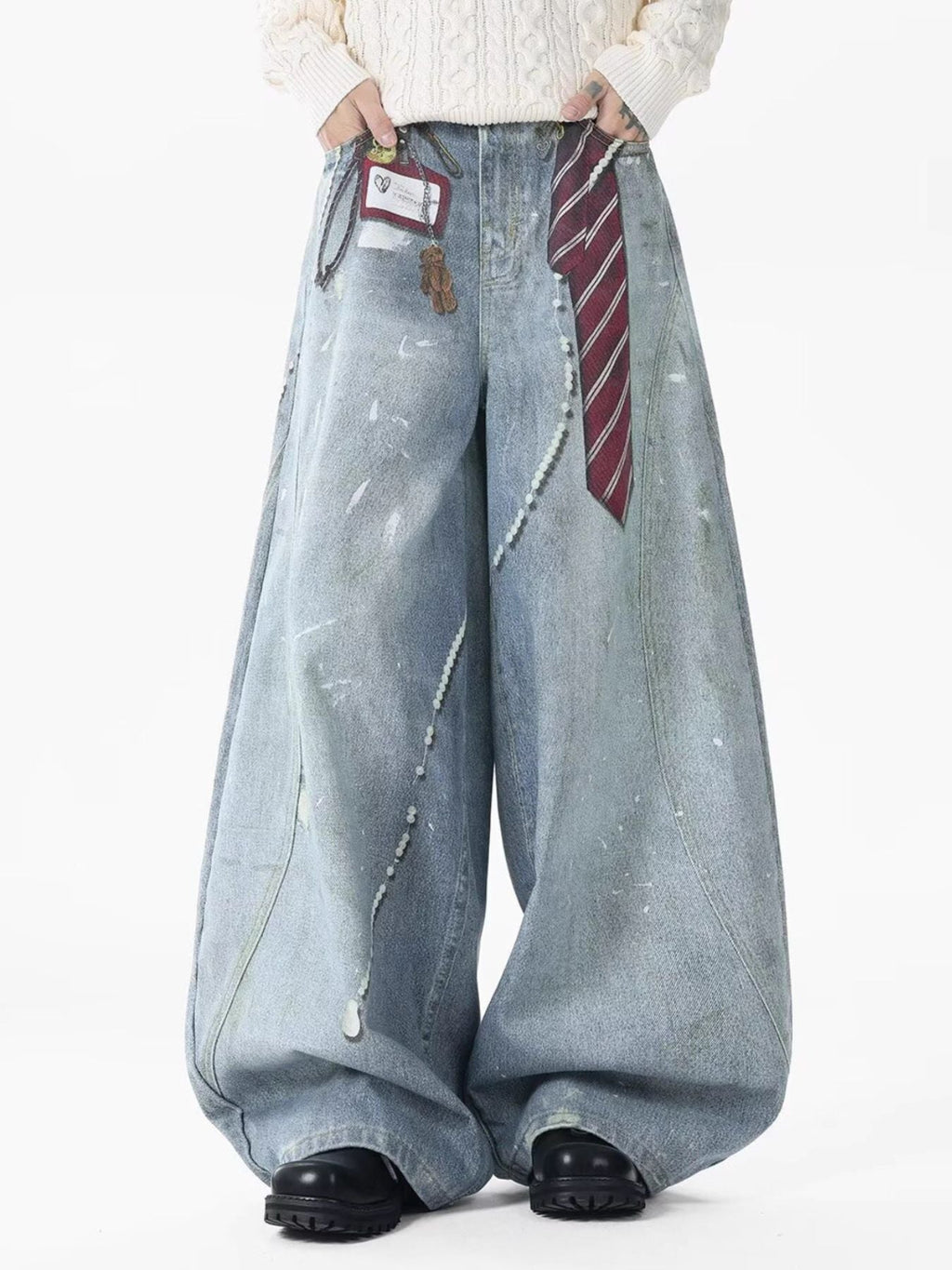 Men's Full Size Wide Leg Jeans Plus Size