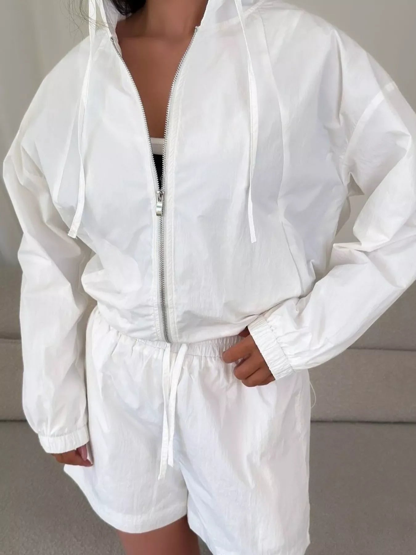 Lightweight Hooded Jacket and Shorts Set
