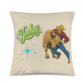 Baha Ranch The Last Roundup Steer Wrestler Velvety Soft Throw Pillow Cover Made in America