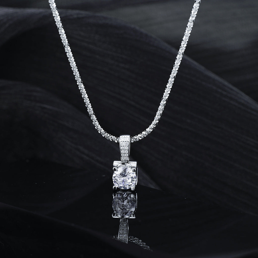 925 Sterling Silver Zircon Pendant Necklace