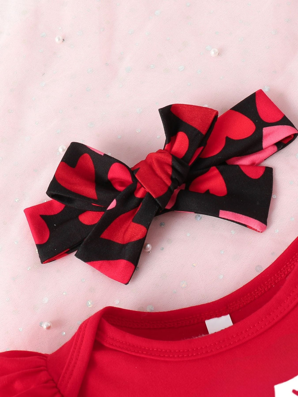 Children's Ruffled Bodysuit and Pants Set with Headband