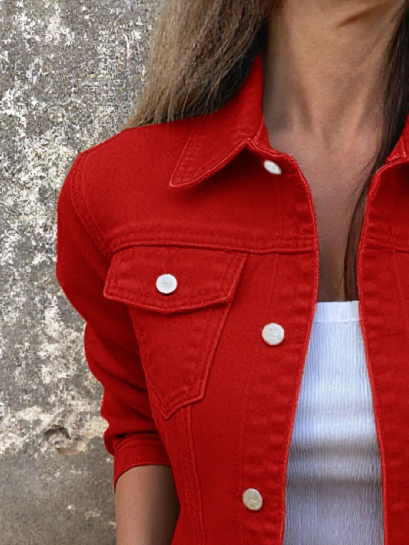 Button Front Closure Denim Jacket