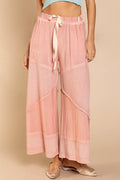 POL Elastic Waistband Wide Leg Pants with Drawstring
