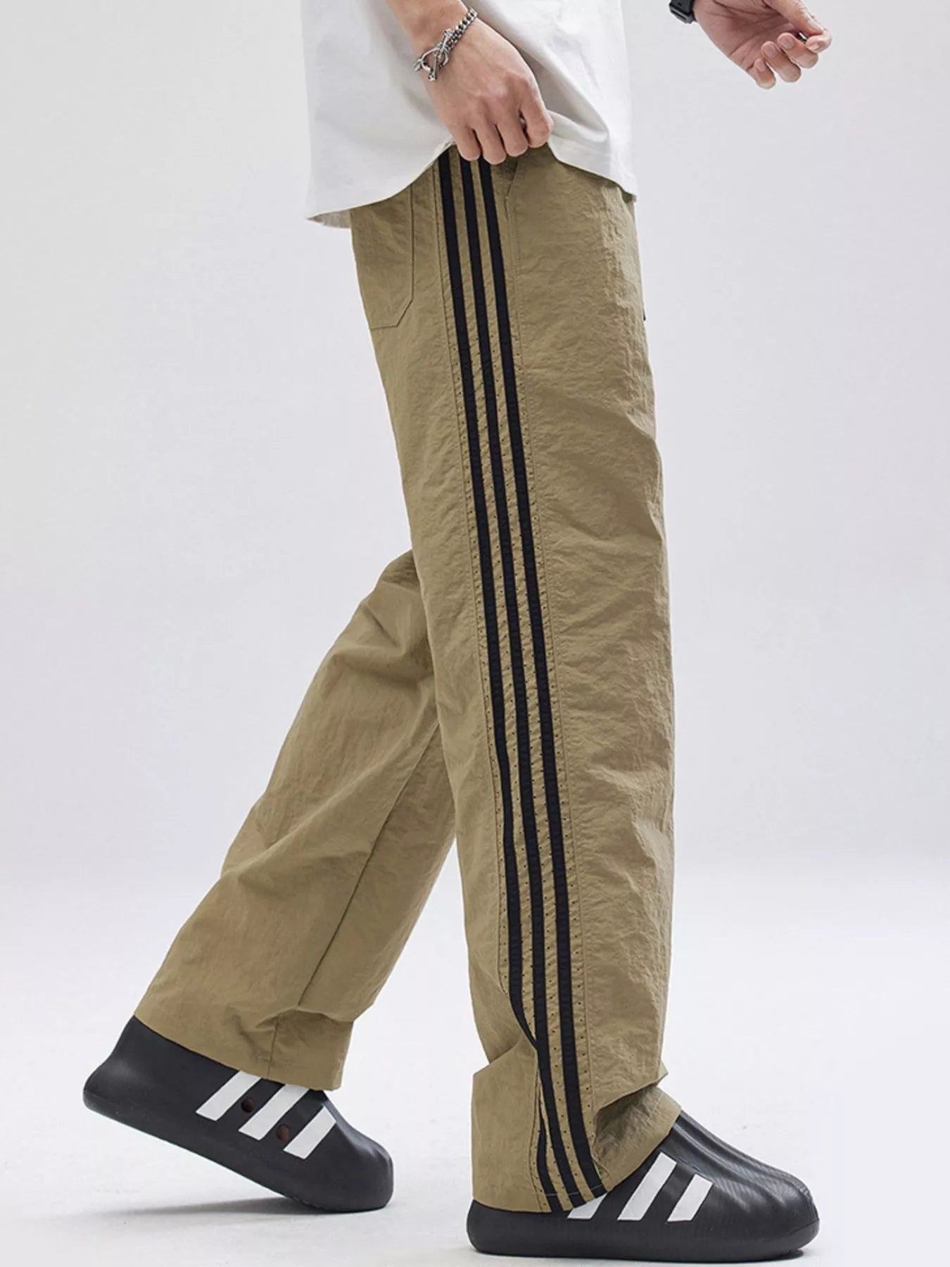 Men's Full Size Side Striped Wide Leg Pants Plus Size