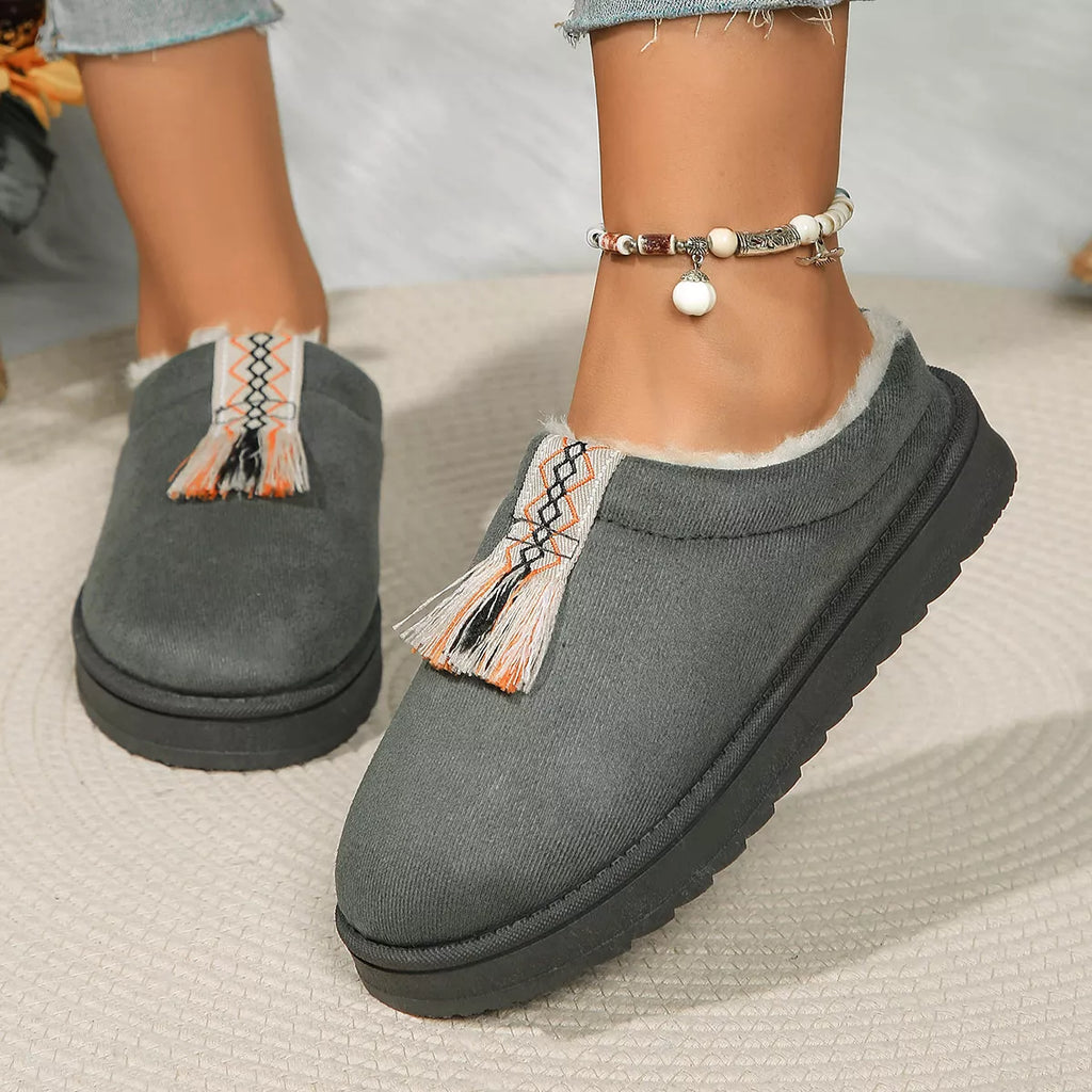 Round Toe Platform Slippers