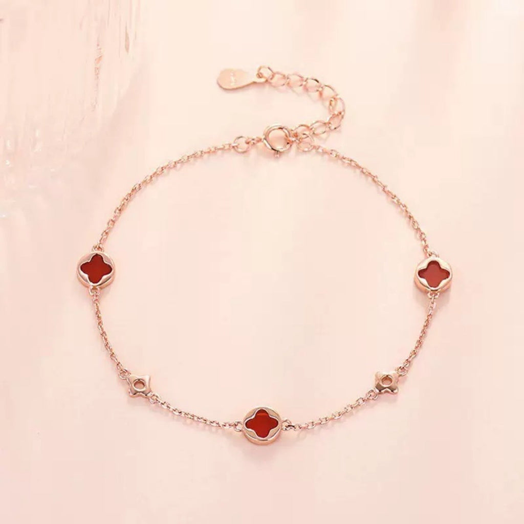 925 Sterling Silver Four Leaf Clover Bracelet